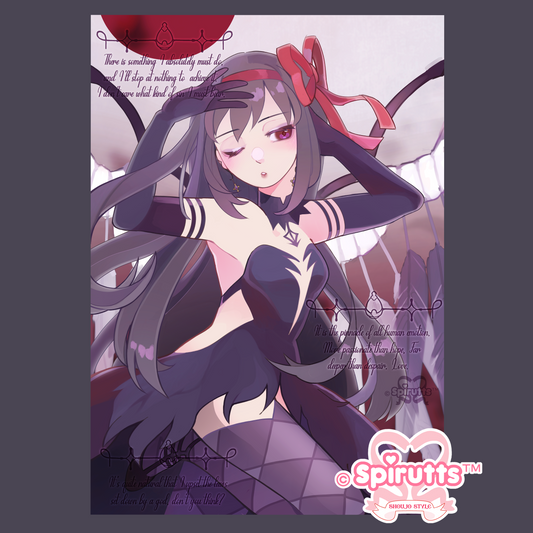 REDUCED - PRINT/POSTER - Demon Homura ( former version ) - thick glossy paper / multiple sizes