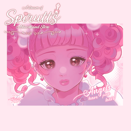 PRINT/POSTER - Angels have pink hair~? - thick glossy paper / multiple sizes