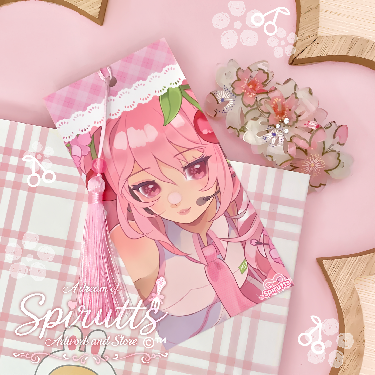 BOOKMARK - Sakura Miku~! - / Tasselled / Matt-Vinyl / Waterproof / Cute / Anime / Vocaloid