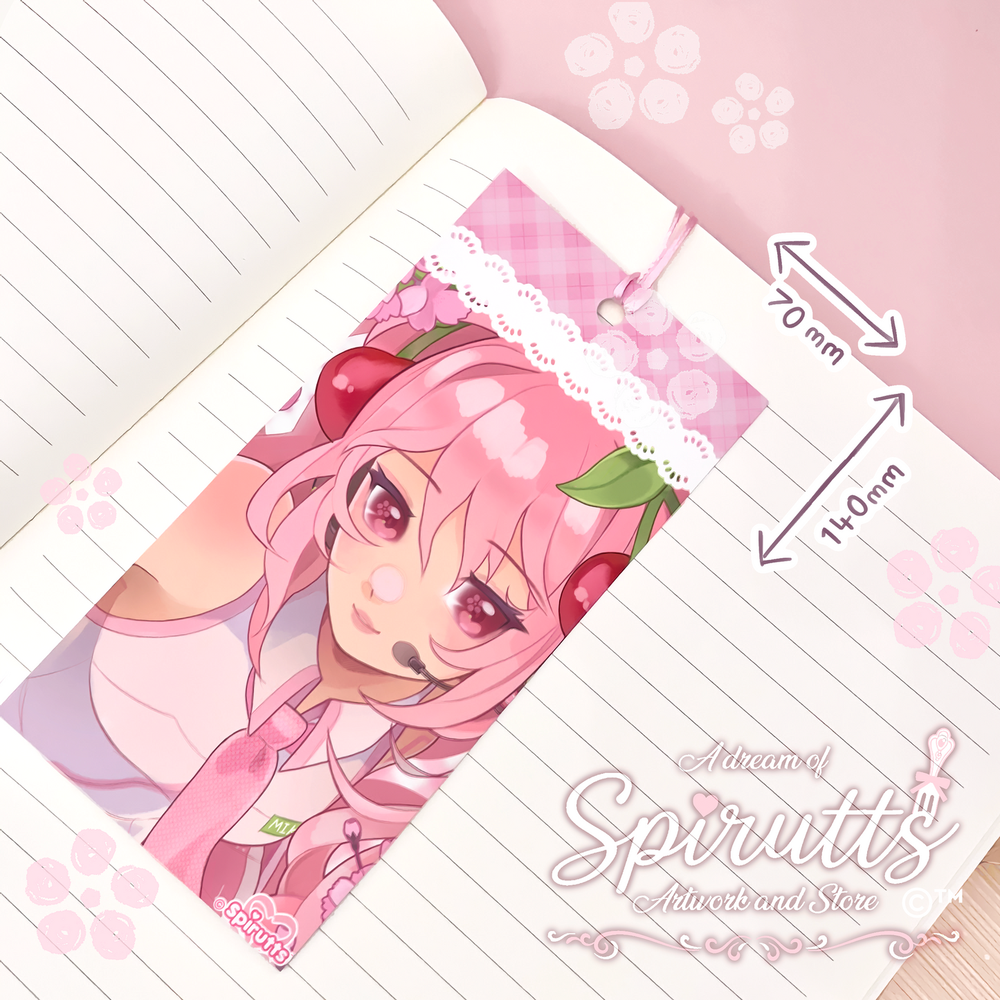 BOOKMARK - Sakura Miku~! - / Tasselled / Matt-Vinyl / Waterproof / Cute / Anime / Vocaloid