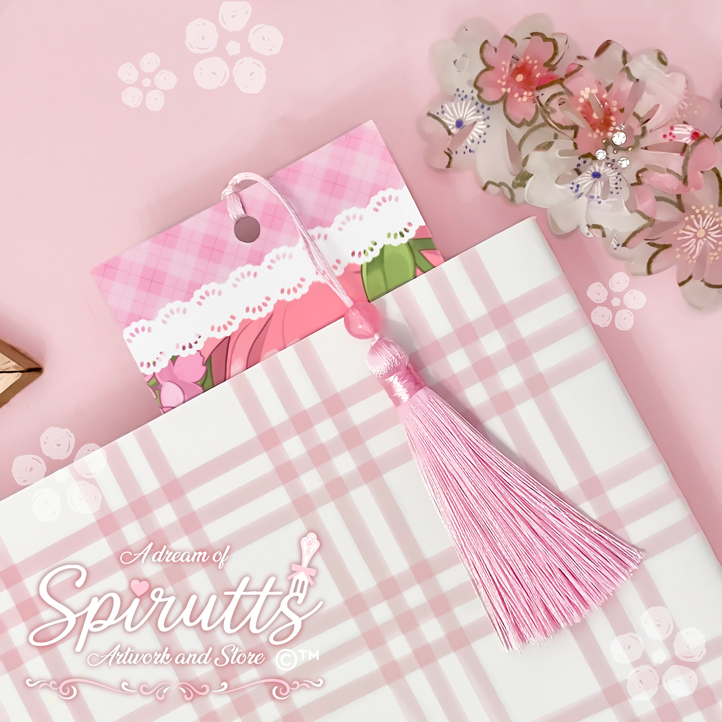 BOOKMARK - Sakura Miku~! - / Tasselled / Matt-Vinyl / Waterproof / Cute / Anime / Vocaloid