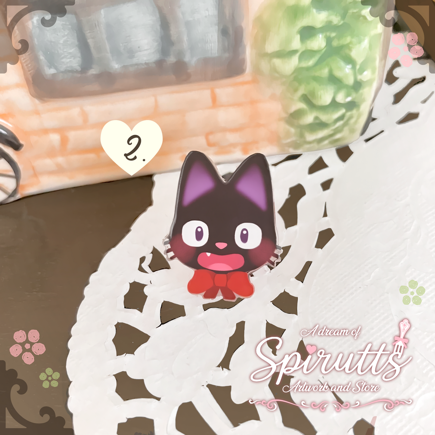 mini PIN(S) - Your Friendly Neighbours~! - Acrylic Pins with Pink heart rubber back