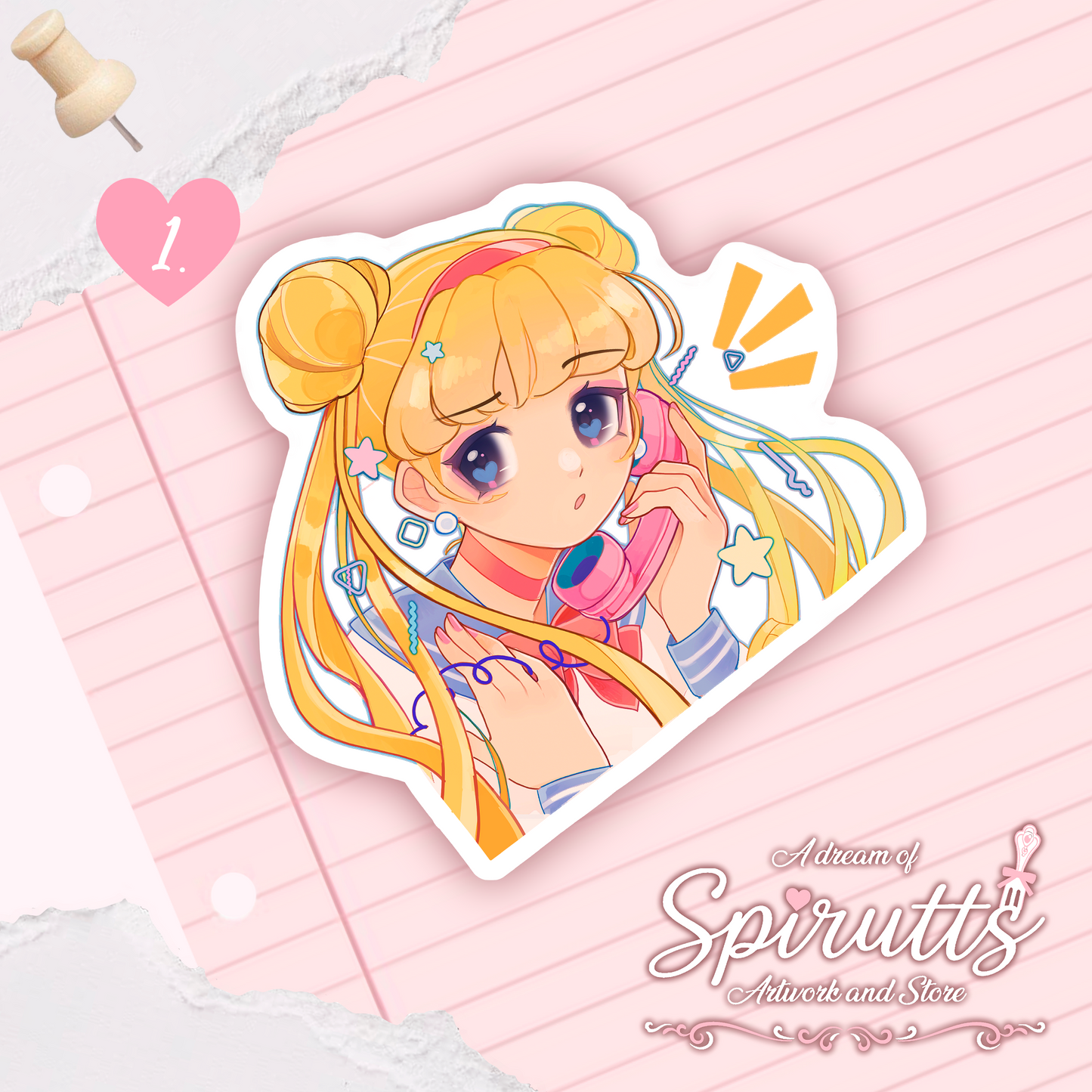 STICKER(S) - "Moshi moshi, Miku-san?" - Glossy Vinyl Peelback