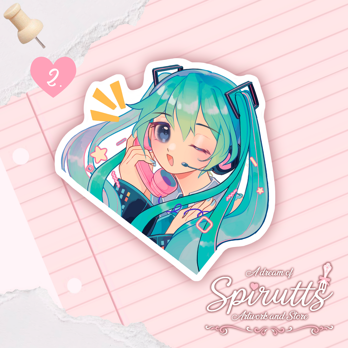 STICKER(S) - "Moshi moshi, Miku-san?" - Glossy Vinyl Peelback
