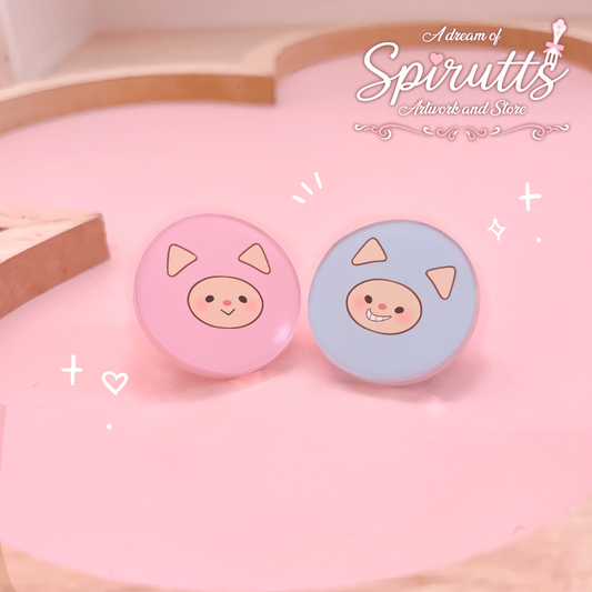 mini PIN(S) - "Say I love you" friend charms ~! - Acrylic Pins with Pink heart rubber back