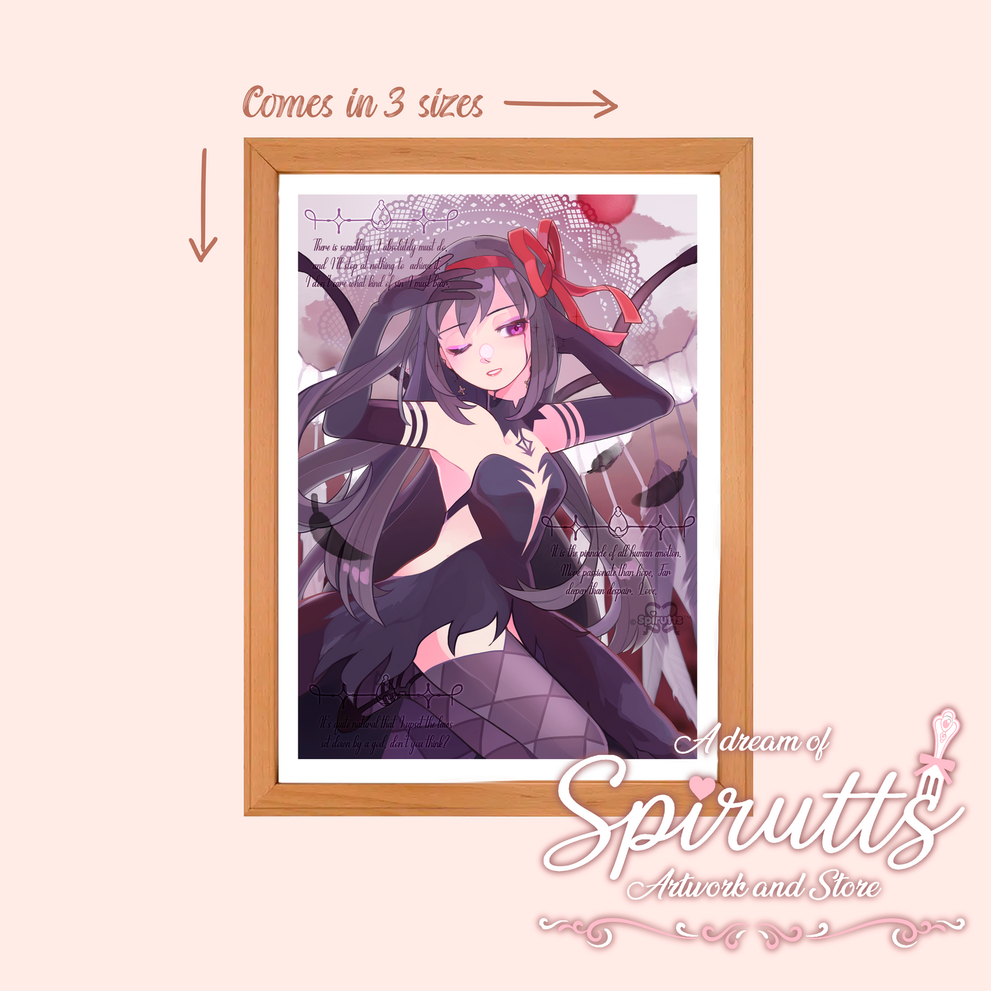 NEW - PRINT/POSTER - Demon Homura ~ ( updated artwork ) - thick glossy paper / multiple sizes