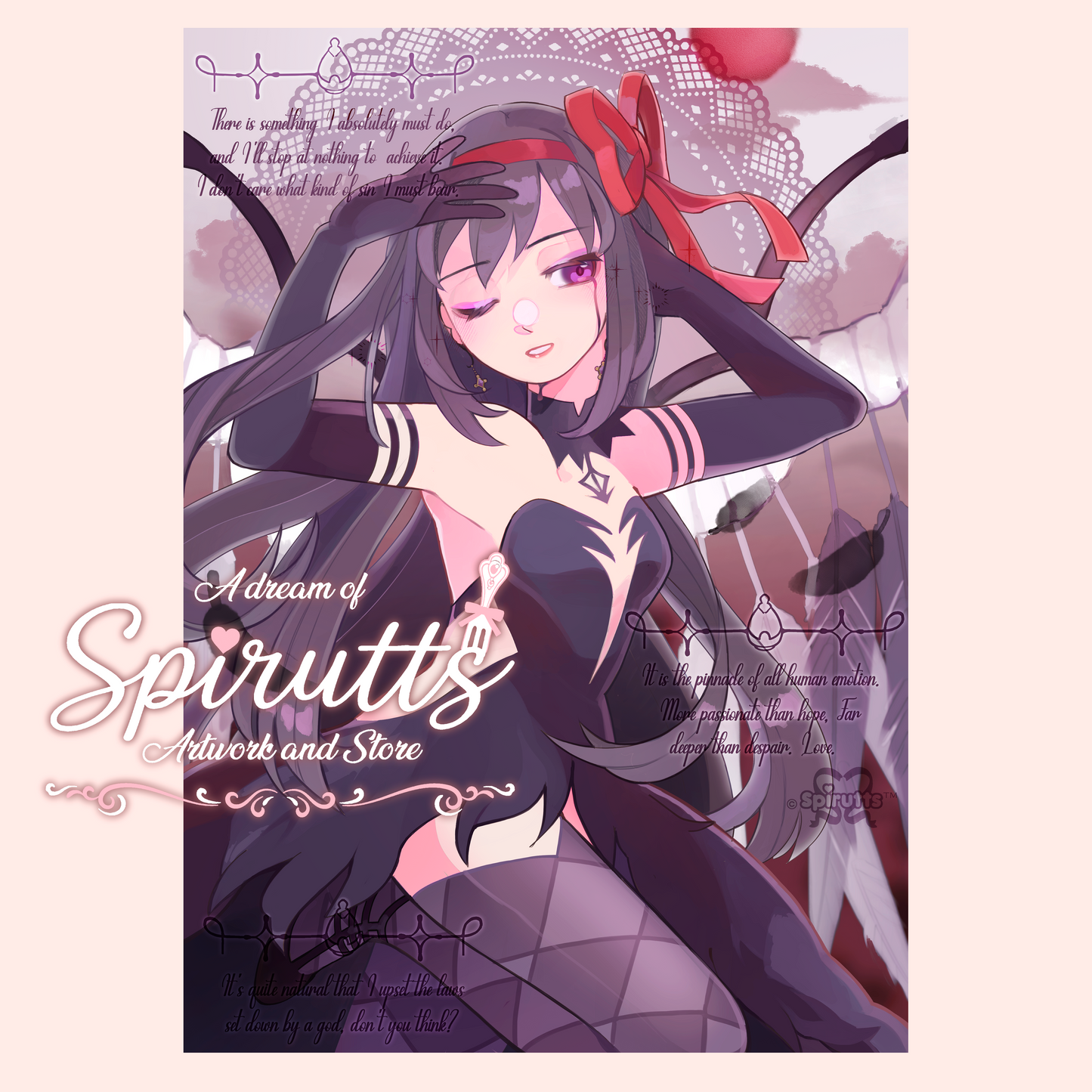 NEW - PRINT/POSTER - Demon Homura ~ ( updated artwork ) - thick glossy paper / multiple sizes