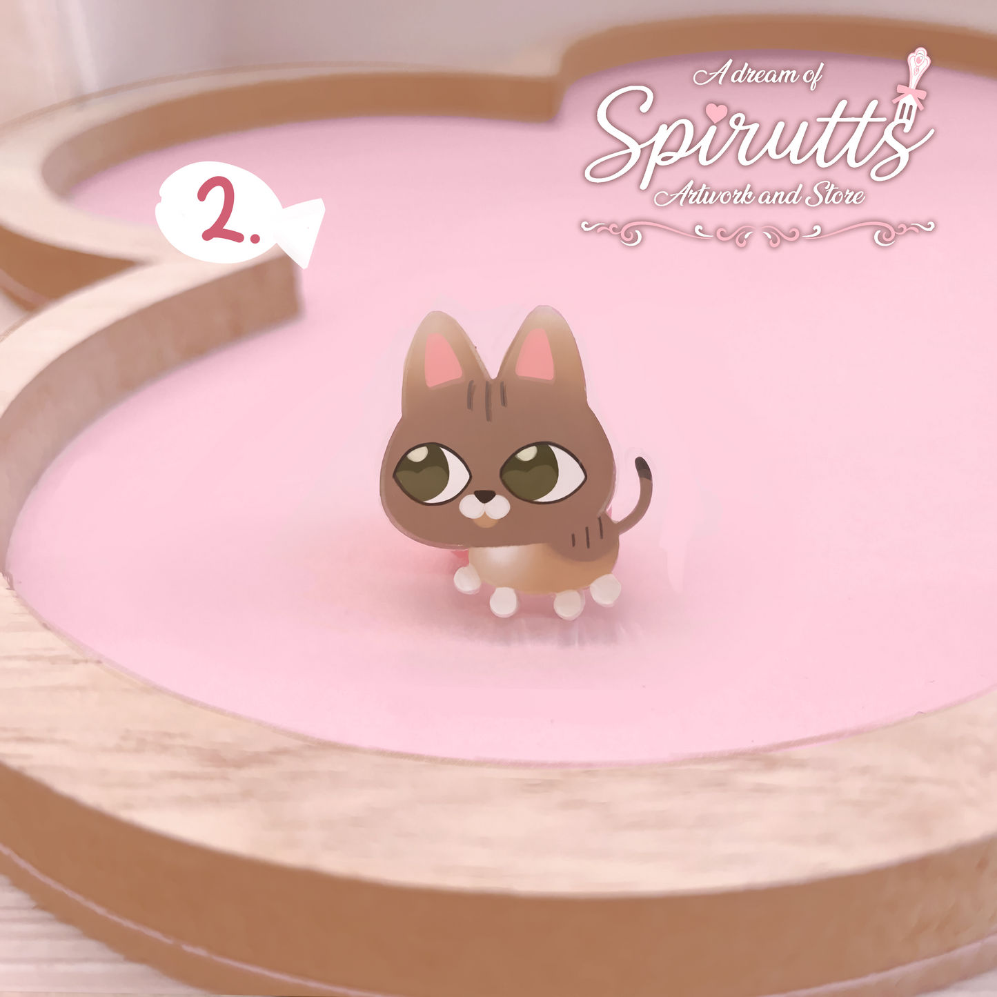 mini PIN(S) - Kitty Cats - Acrylic Pins with Pink heart rubber back