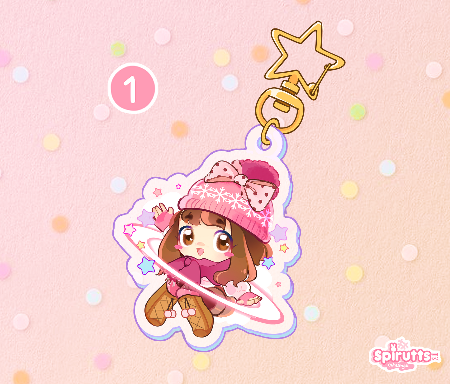 KEYCHAIN(S) - Matching superhero girls! "Don't worry Ochako, im not scared" - Double-sided acrylic/Star-shaped Gold Chain/Charm