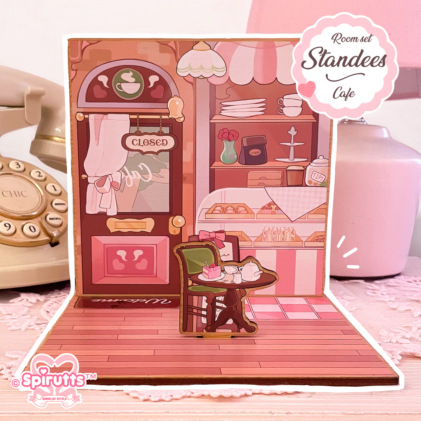 ROOM STANDEE - Cafe~! - Synthetic Pinewood / figure display / Multiple pieces