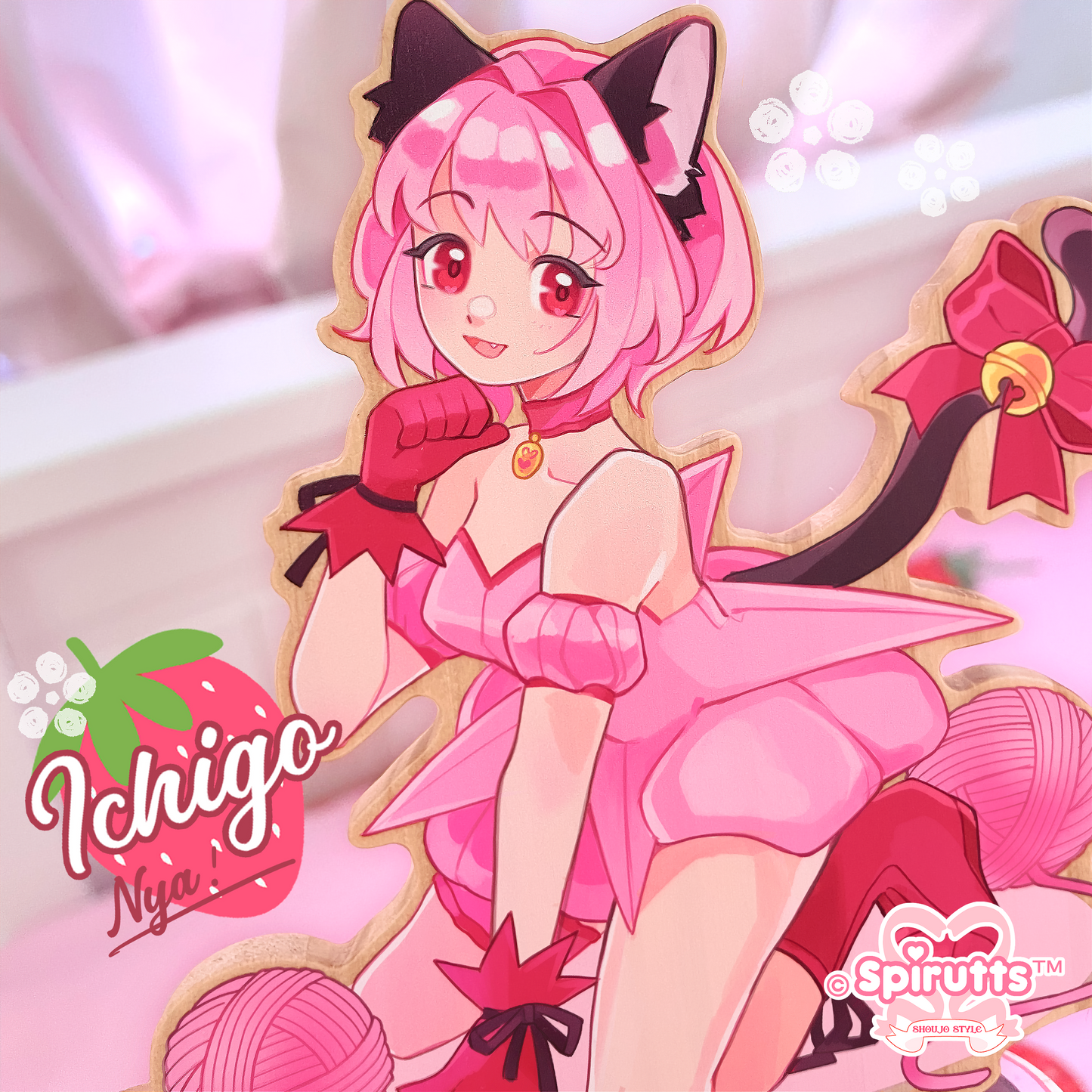 STANDEE / FIGURE - Mew Mew Ichigo! - Wooden Standee / magical girl / Anime