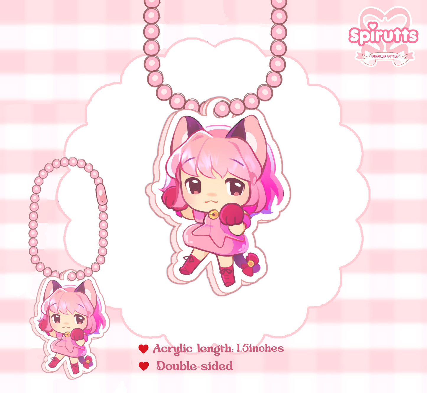 CHIBI CHARMS COLLECTION - Little Mew Power! - Double-sided acrylic / Ball-chain