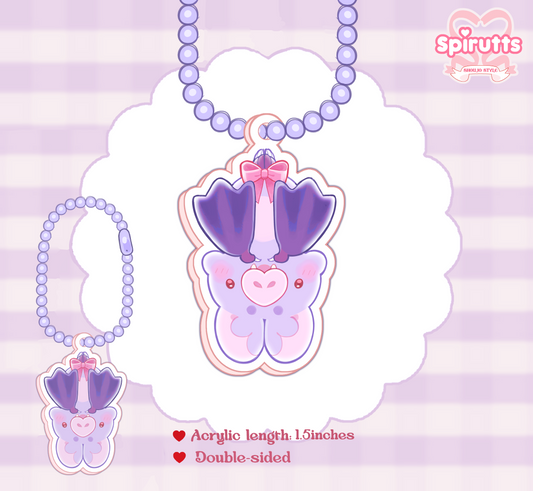 CHIBI CHARMS COLLECTION - Little bat bat! - Double-sided acrylic / Ball-chain