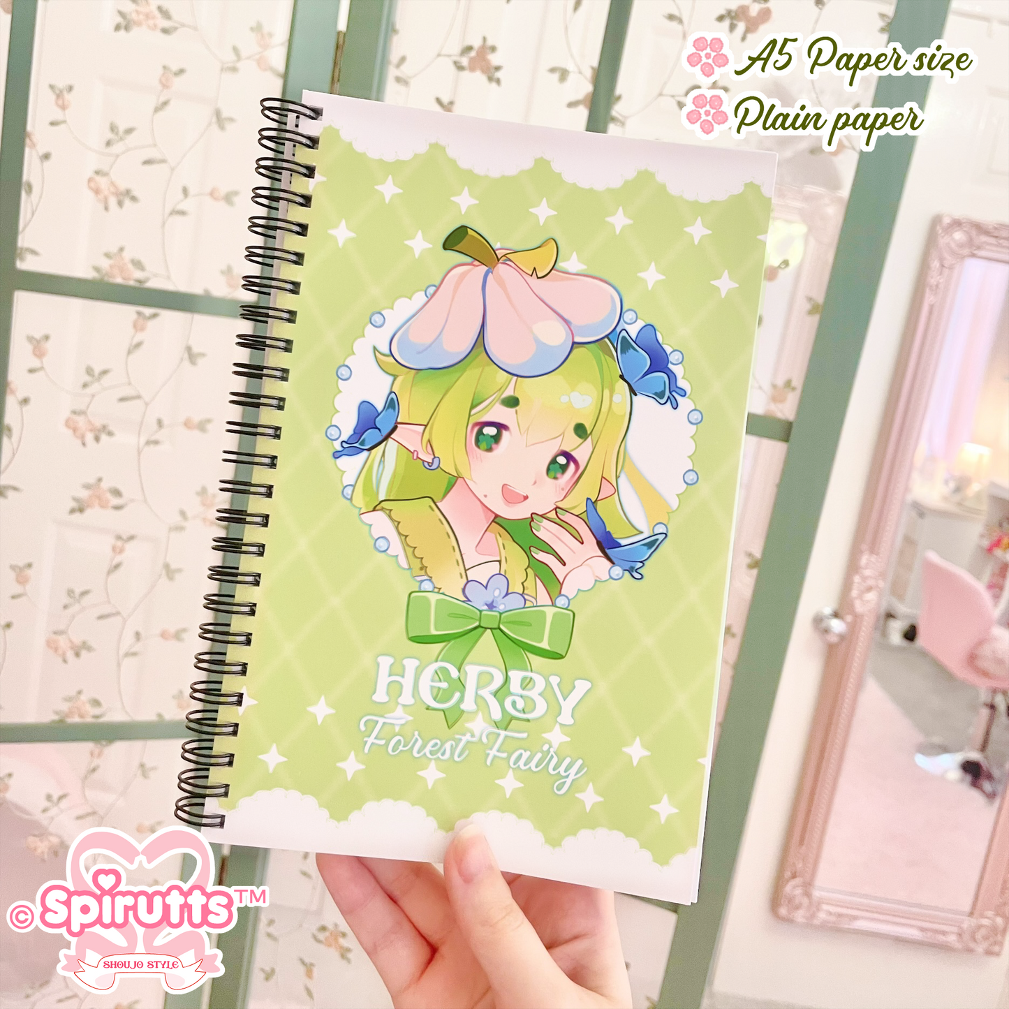 NOTEBOOK - Fairy thoughts! - Lined paper / size: A5 / Spiral Binder