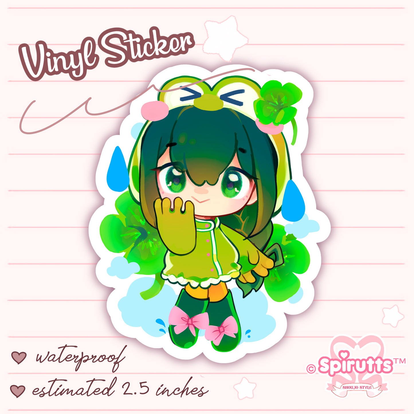 STICKER - Froppy's raincoat - Glossy / Vinyl / Peelback / Waterproof / Cute / Anime / Cartoon / MHA