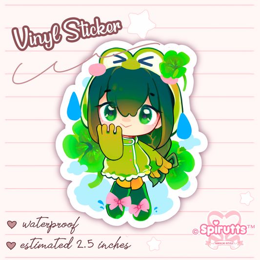 STICKER - Froppy's raincoat - Glossy / Vinyl / Peelback / Waterproof / Cute / Anime / Cartoon / MHA