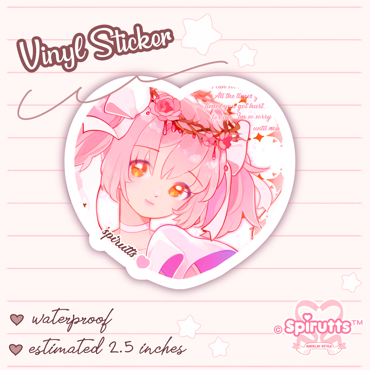 STICKER - Sweet Godoka~! - Glossy / Vinyl / Peelback / Waterproof / Cute / Anime / Cartoon / Magical Girl