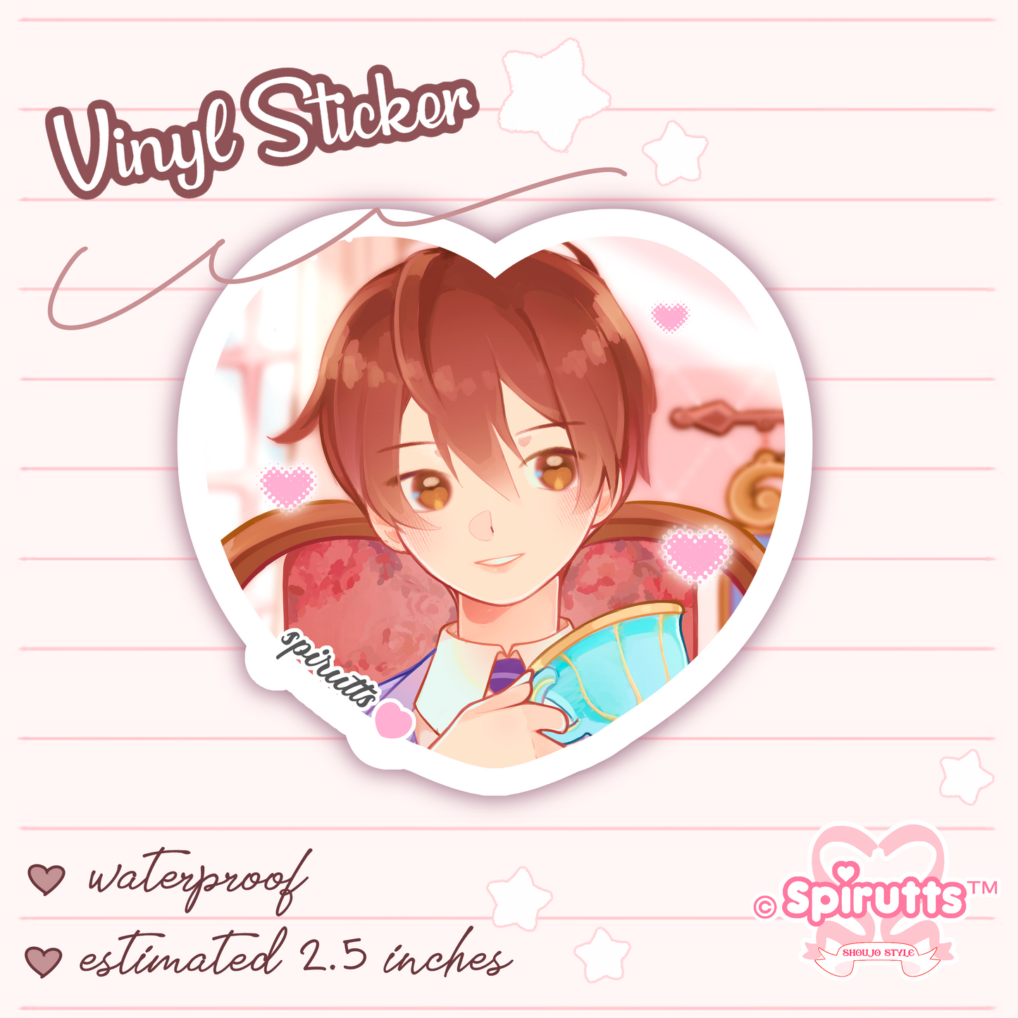 STICKER - Haruhi "Welcome to the host club~!" - Glossy / Vinyl / Peelback / Waterproof / Cute / Anime / Cartoon / Shoujo