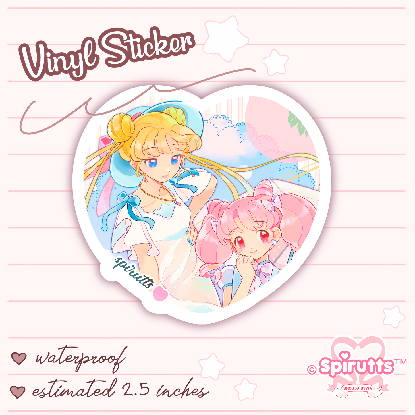 STICKER - Summer Shoujo~! - Glossy / Vinyl / Peelback / Waterproof / Cute / Anime / Cartoon / Magical Girl