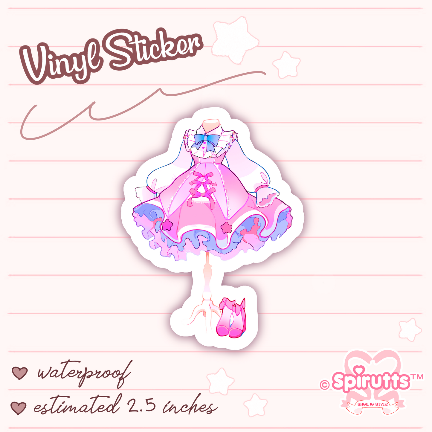 STICKER - Sweet and Gothic lolita fashion dress's - Glossy / Vinyl / Peelback / Waterproof / Cute / Anime / Cartoon / Dress-up~!