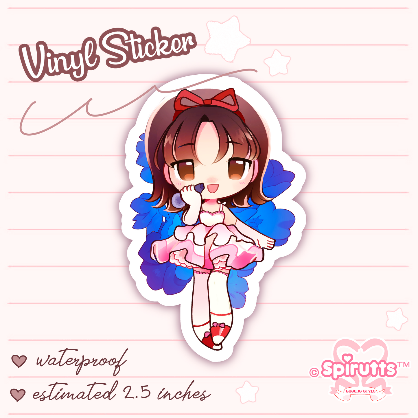 STICKER - "Whose the real Mima~?" - Glossy / Vinyl / Peelback / Waterproof / Cute / Anime / Cartoon / Horror