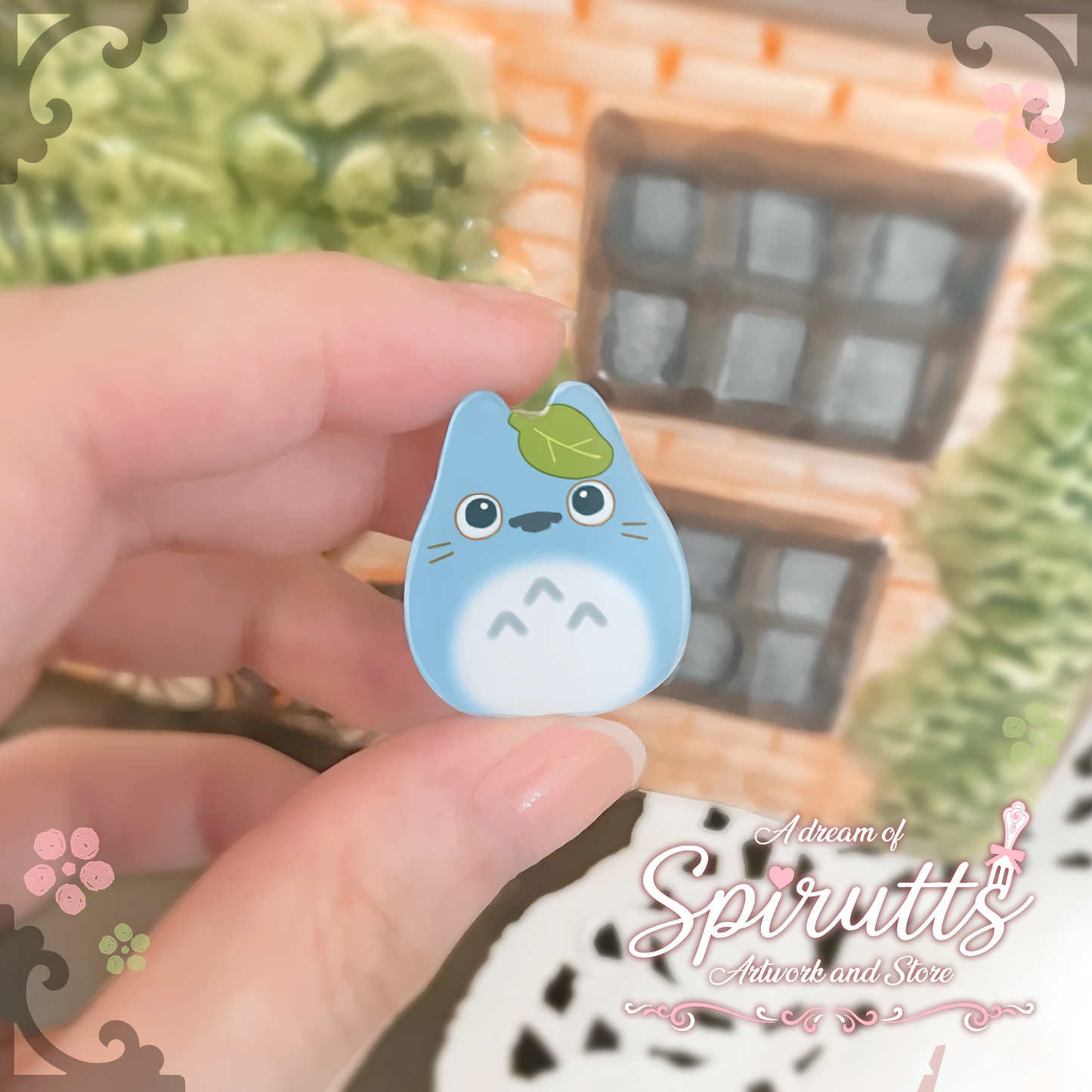 mini PIN(S) - Your Friendly Neighbours~! - Acrylic Pins with Pink heart rubber back