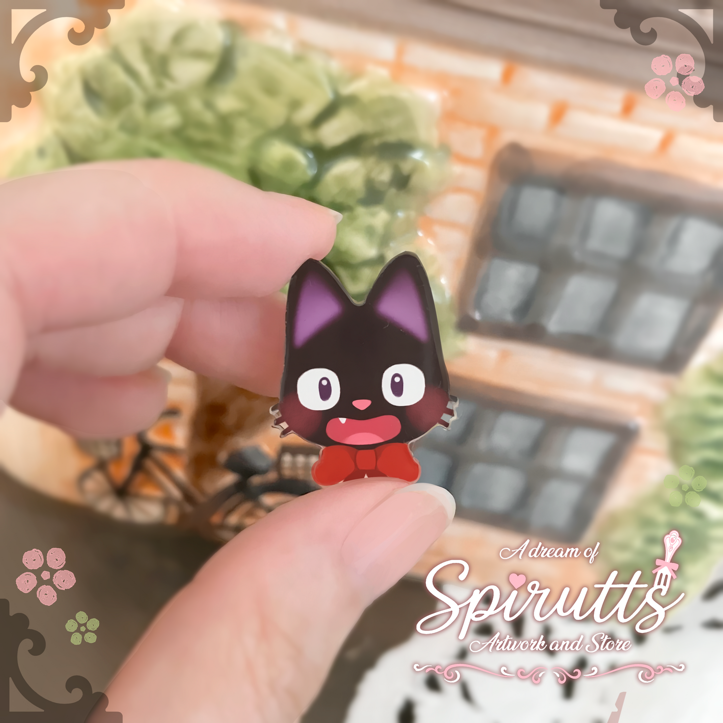 mini PIN(S) - Your Friendly Neighbours~! - Acrylic Pins with Pink heart rubber back