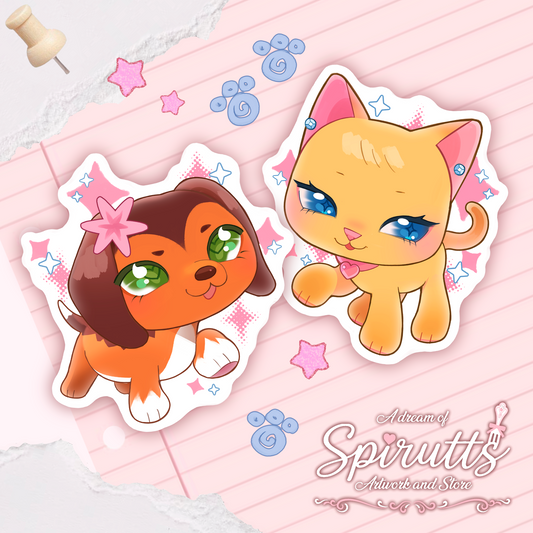STICKER(S) - Brooke and Savvy "LPS Popular~!" - Glossy Vinyl Peelback
