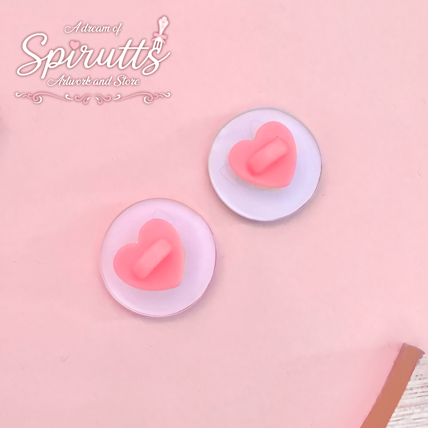 mini PIN(S) - "Say I love you" friend charms ~! - Acrylic Pins with Pink heart rubber back