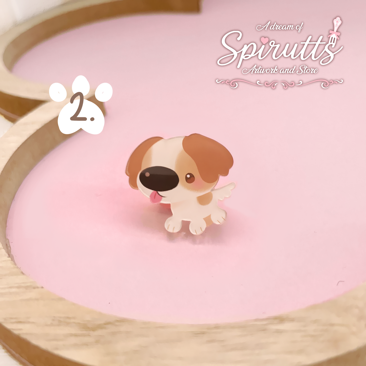 mini PIN(S) - Dogs! - Acrylic Pins with Pink heart rubber back