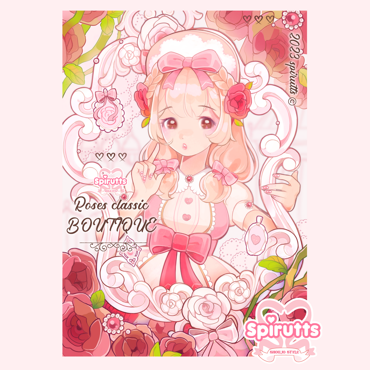 PRINT/POSTER - Rose~ 🌹🎀 The sweet classic lolita 🌹🎀 - thick glossy paper / multiple sizes