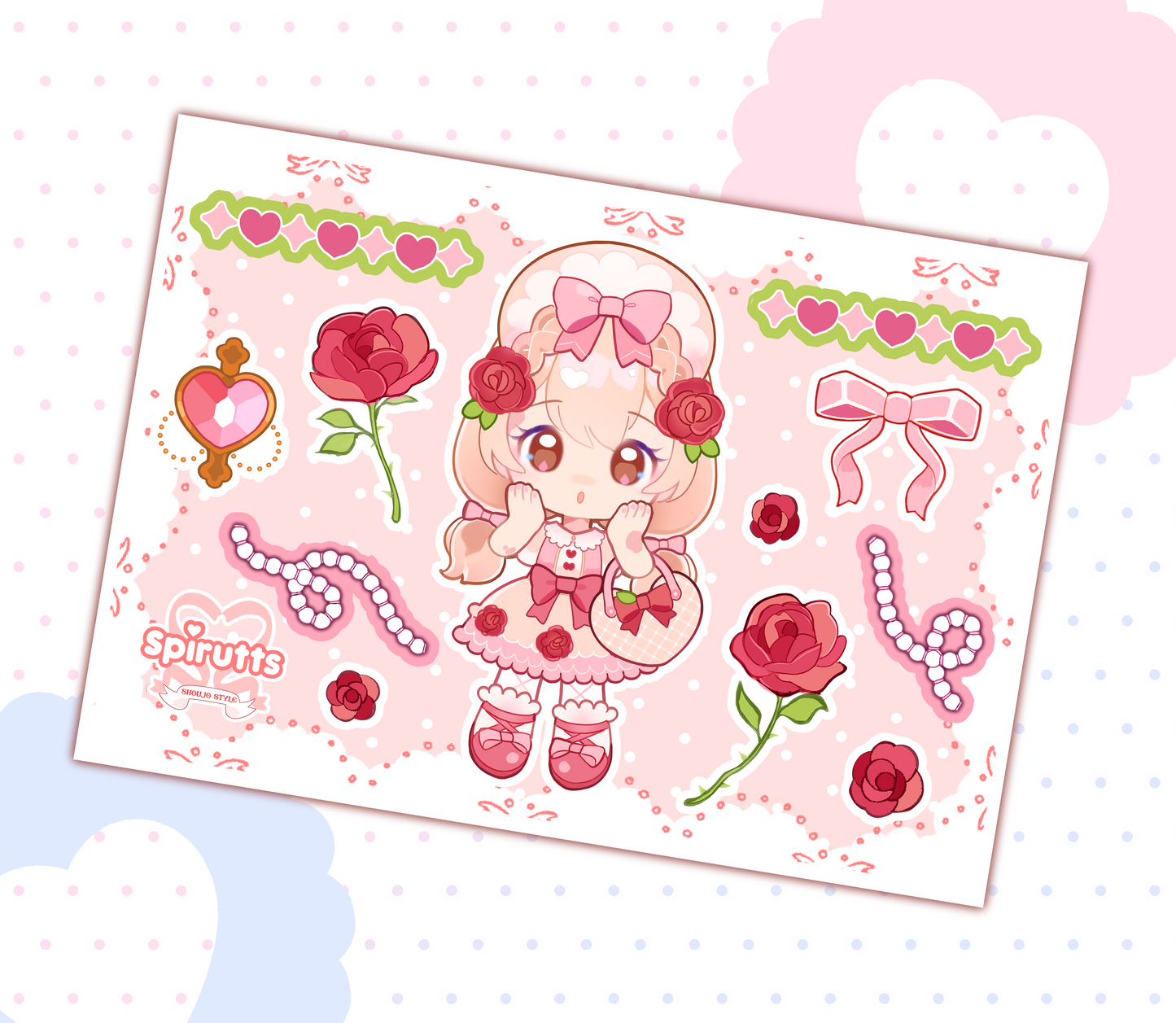 STICKER SHEET(s) - Rose & Thorn! - Glossy Vinyl peelback / 12 stickers total