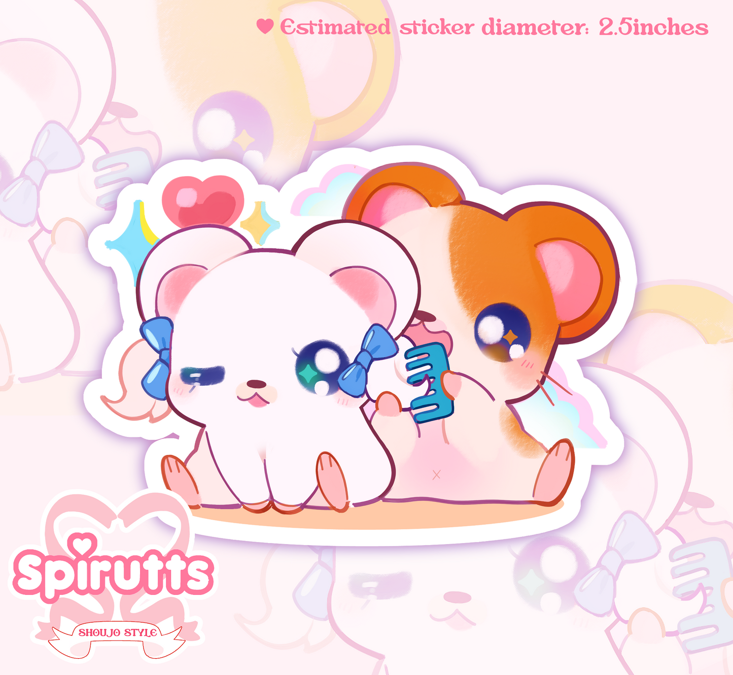 STICKER - Hamtaro sisters - Glossy Vinyl Peelback