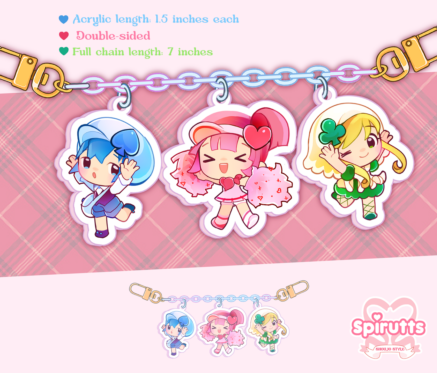 KEYCHAIN - My would be selves! - Double-sided acrylic/Charm Chain