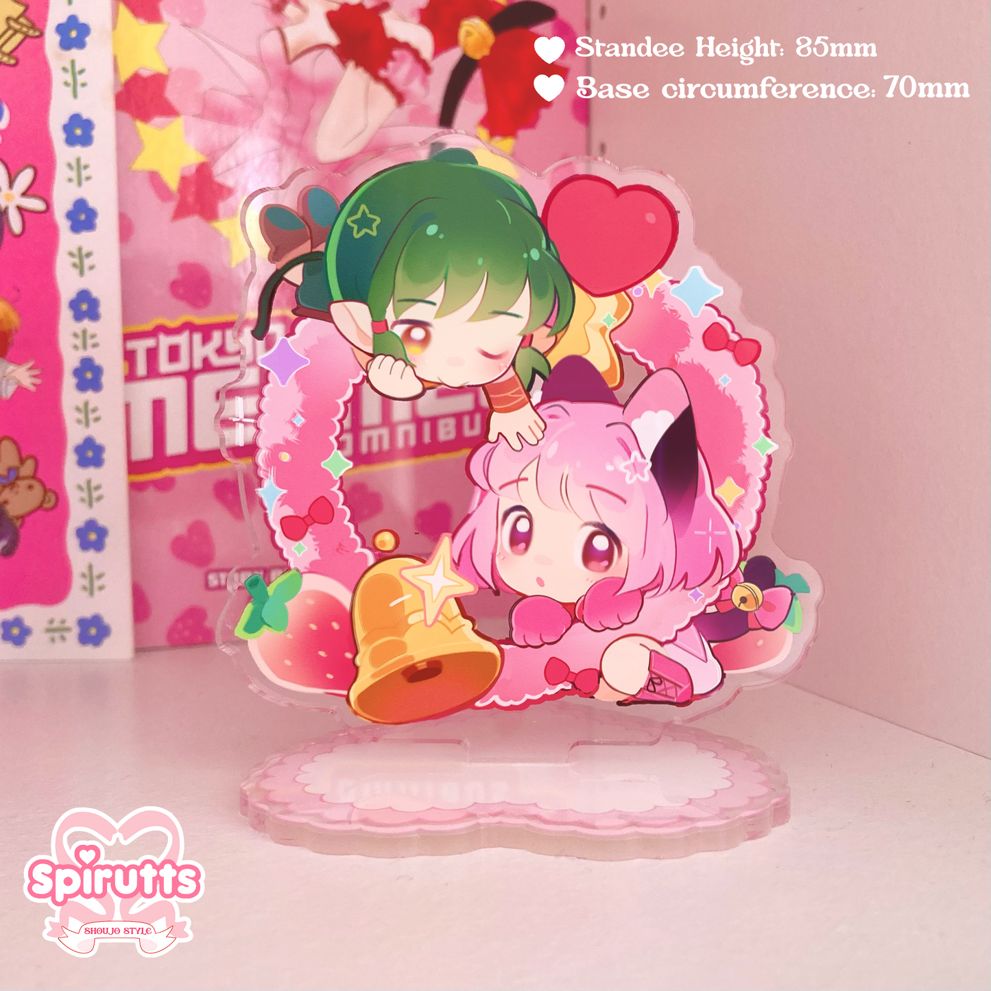 ACRYLIC FIGURE ! Mew Mew Check! - double-sided acrylic / Frill heart shaped base