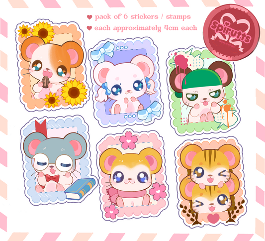 STICKER SET - Special Hamster Stamp Delivery! - Glossy Vinyl Peelback