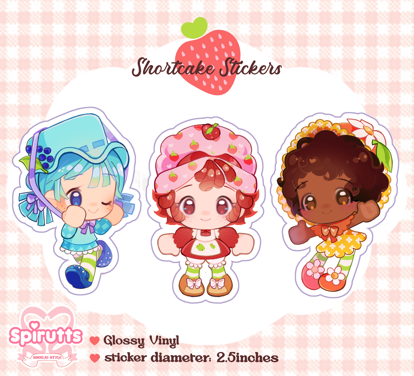 STICKER(s) - Strawberry vintage nostalgia! - Glossy Vinyl Peelback