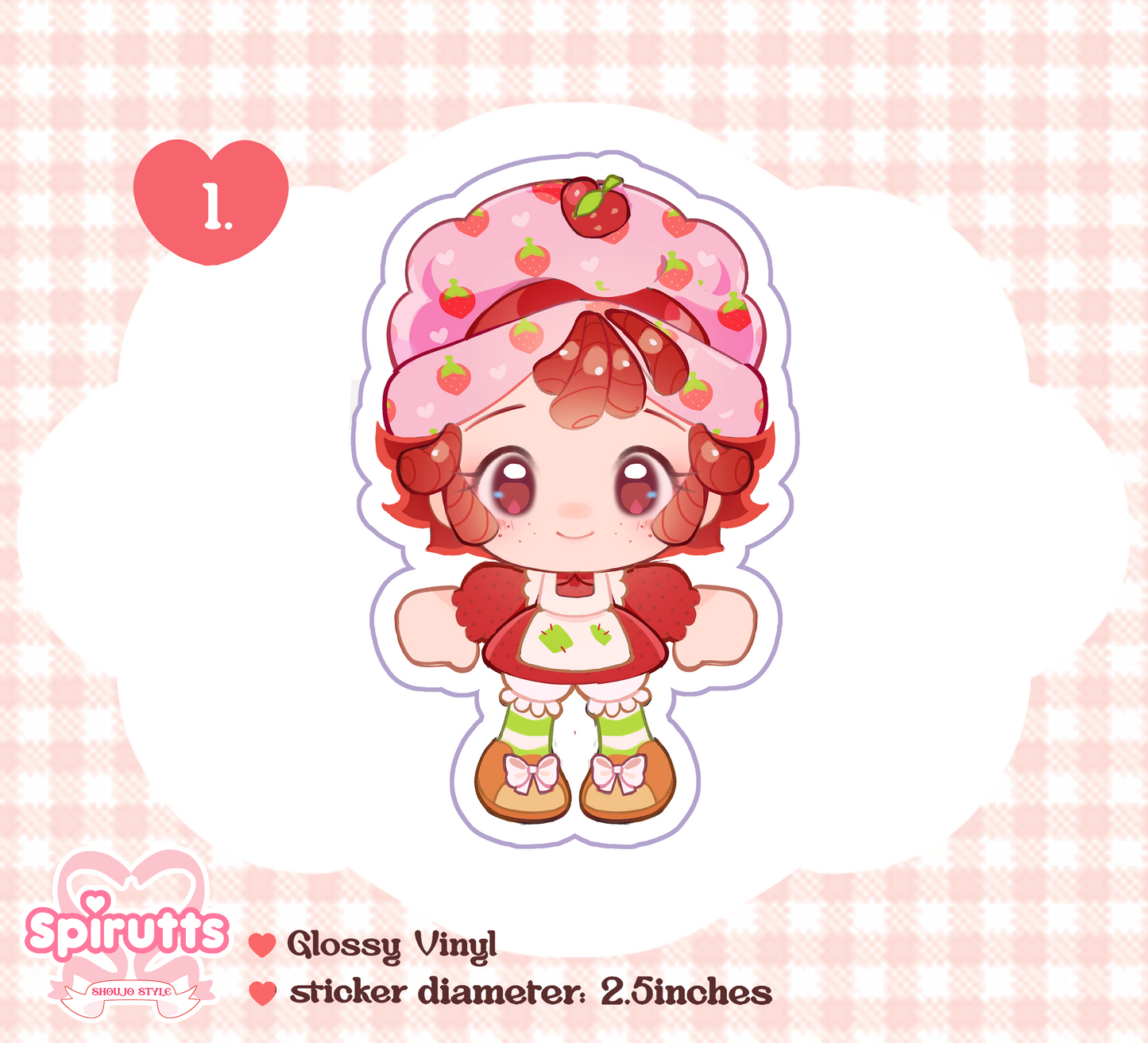 STICKER(s) - Strawberry vintage nostalgia! - Glossy Vinyl Peelback