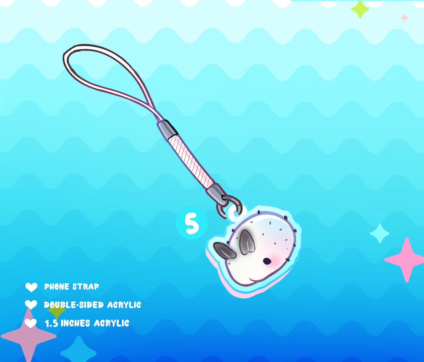 CHIBI CHARMS COLLECTION - Sea Friends! - Double-sided acrylic/phone-strap