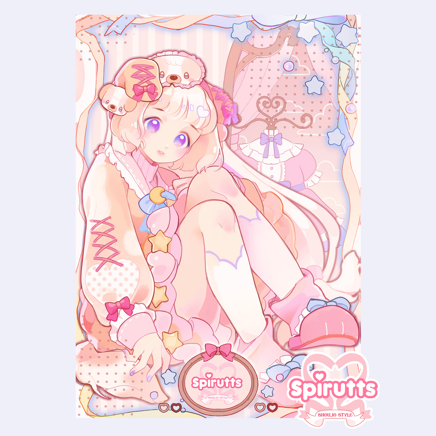 PRINT/POSTER - Spirutt's shop mascot !~ Creampuff - Thick glossy paper in 3 sizes: /A4/A3/A5