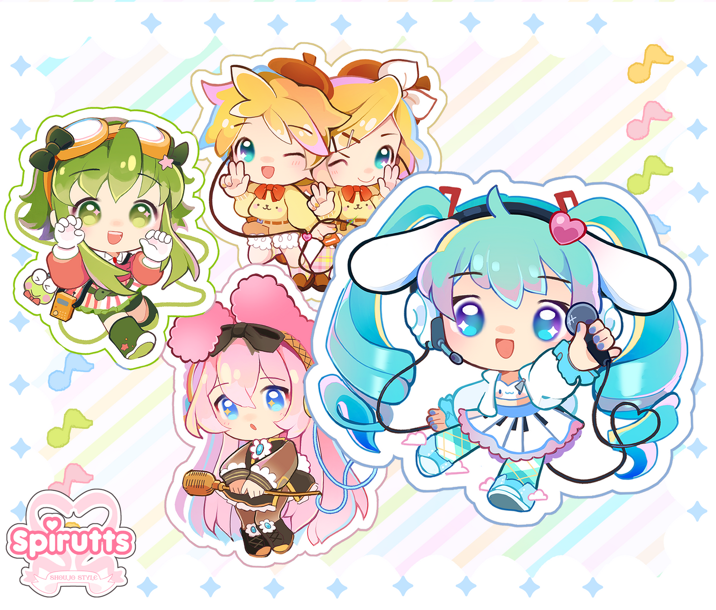 Vocaloid J-pop Idols Kawaii crossover! STICKER SET