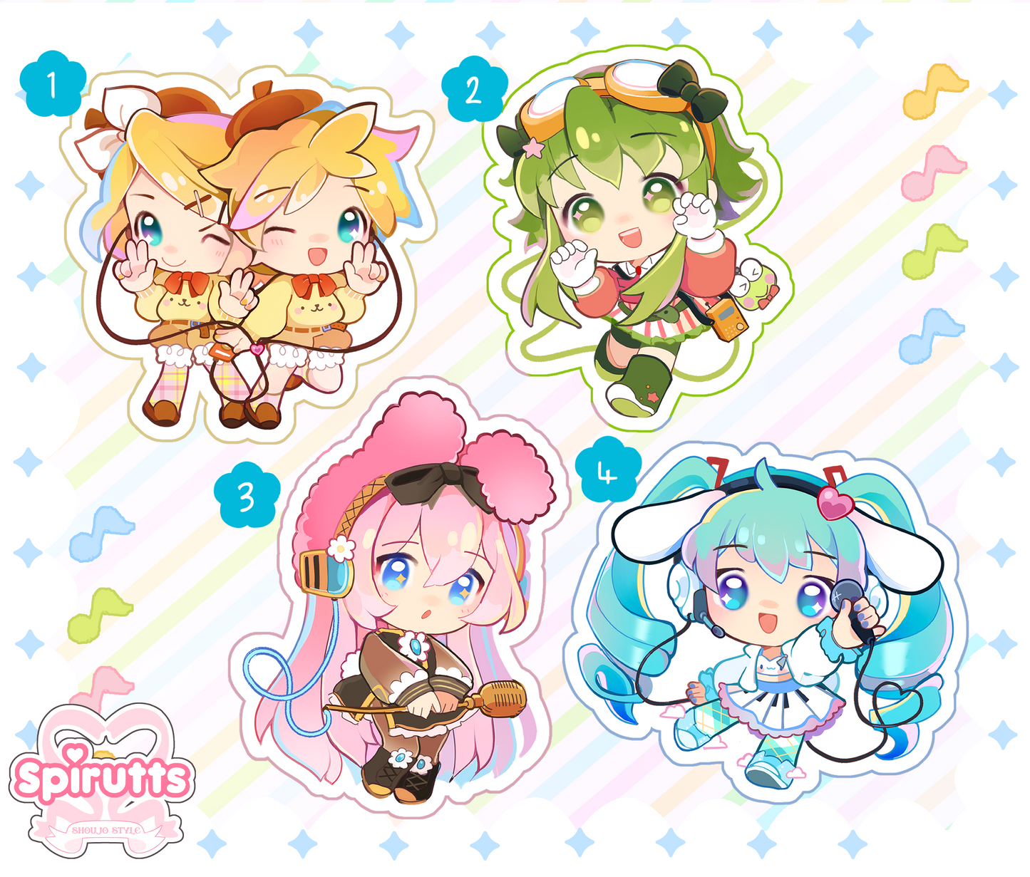 Vocaloid J-pop Idols Kawaii crossover! STICKER SET