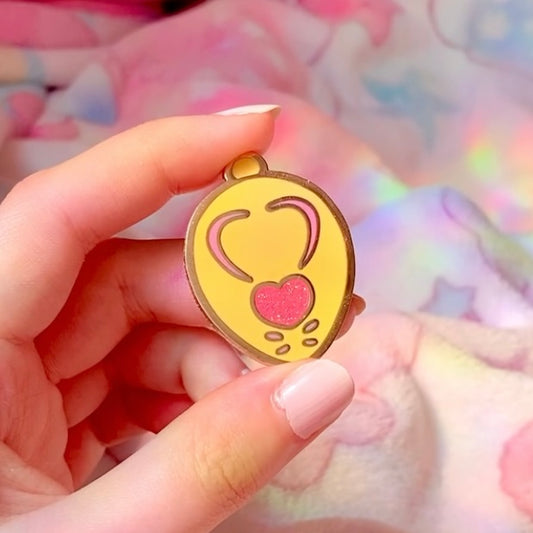 PIN - Mew Mew transformation~! - Gold Plating/hard enamel/Glitter filling/ Pink heart rubber pinback