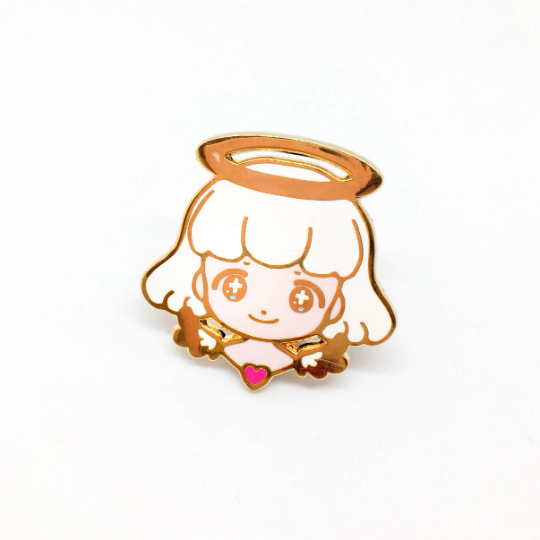 PIN(s) - Angel and Demon Girls! - Gold Plating+Black Plating/hard enamel/rubber pinback